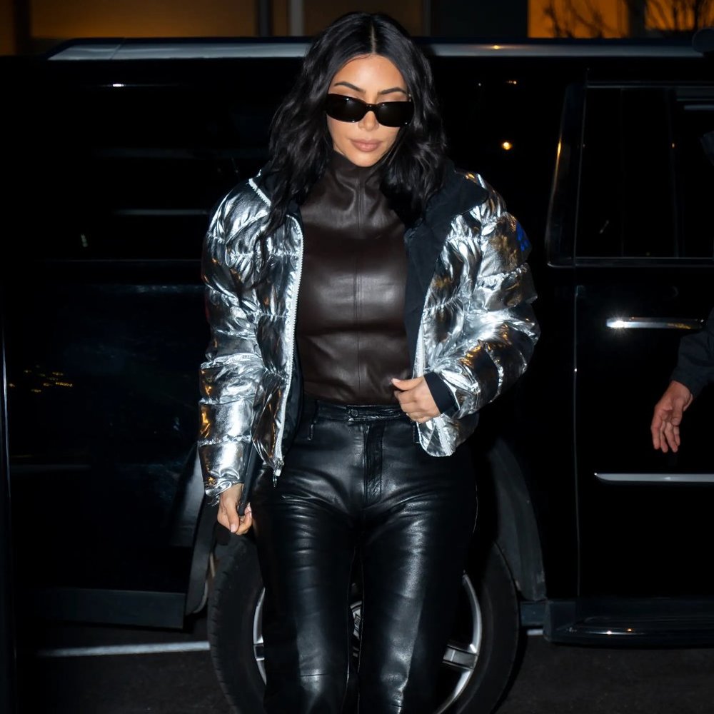 NIKE x Olivia Kim Silver Cropped Puffer Jacket